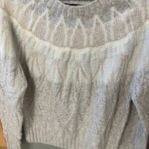 White House Black Market Sweater - Silver/White